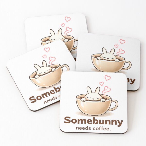 Item preview, Cute bunny in coffee – Somebunny needs coffee designed and sold by Dennis' Creative Corner.