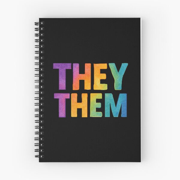 Item preview, They Them Pronouns LGBTQ+ Rainbow Watercolor Design designed and sold by Madeline Binder Art & Design.