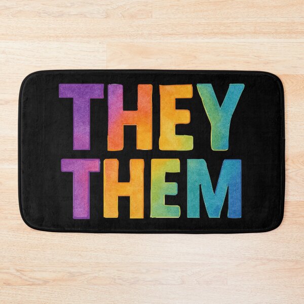 Item preview, They Them Pronouns LGBTQ+ Rainbow Watercolor Design designed and sold by Madeline Binder Art & Design.