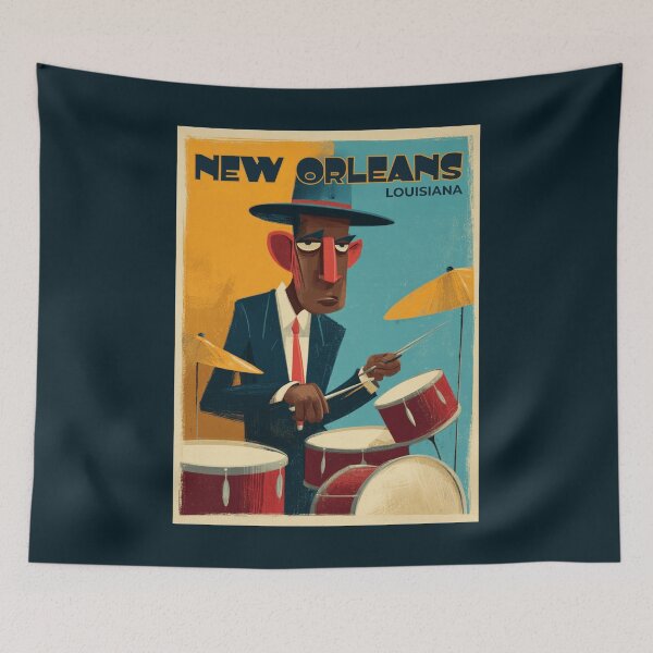 Item preview, A Drummer in New Orleans - Louisiana  designed and sold by GoodOldVintage.