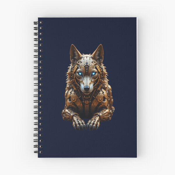 Item preview, Golden Cybernetic Wolf – Steampunk Guardian designed and sold by Dakson Design - Fantasy Art.