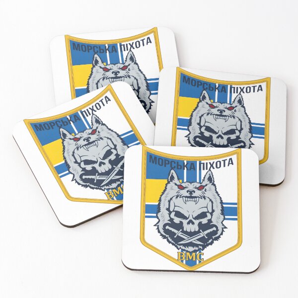 Item preview, Ukrainian Marine Corps Wolf and Skull Tactical Emblem designed and sold by CharlieDesings.