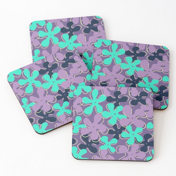 Item preview, Retro Beach Vibes Pattern in Purple, Teal and Navy designed and sold by Free-Spirit-Meg.