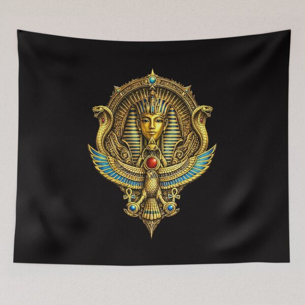 Item preview, Ancient Egyptian King Tut Mask – Golden Pharaoh Artwork designed and sold by GulfSignature.