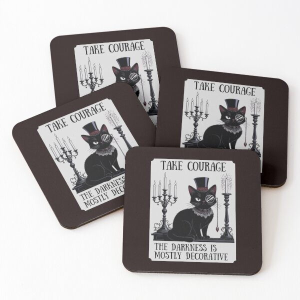 Item preview, Gothic Black Cat Take Courage Darkness Decorative designed and sold by dreamparlor.
