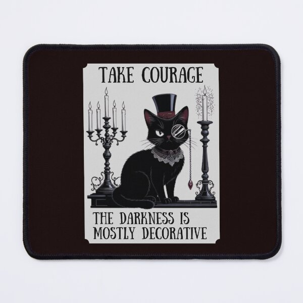 Item preview, Gothic Black Cat Take Courage Darkness Decorative designed and sold by dreamparlor.