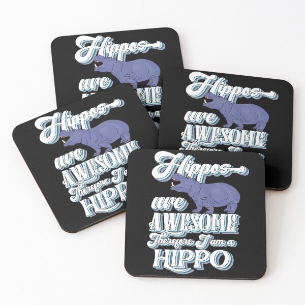 Item preview, Hippos are Awesome Therefore I am a Hippo funny hippopotamus quotes designed and sold by Pikkalo.