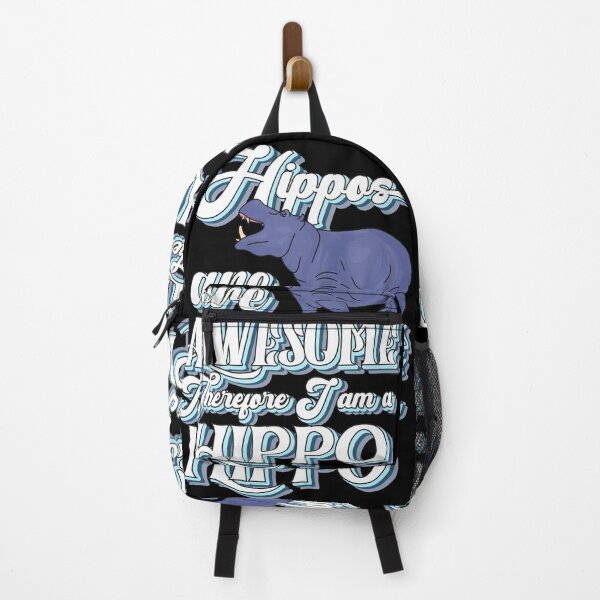 Item preview, Hippos are Awesome Therefore I am a Hippo funny hippopotamus quotes designed and sold by Pikkalo.