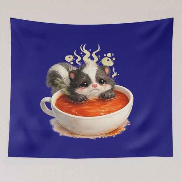 Item preview, Cute Crying Skunk in Soup Sticker designed and sold by jgvisualarts.