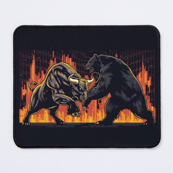 Item preview, Bull vs Bear Market Showdown – Stock Market Trading Art designed and sold by VolatilityEdge.