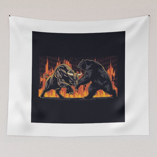 Item preview, Bull vs Bear Market Showdown – Stock Market Trading Art designed and sold by VolatilityEdge.