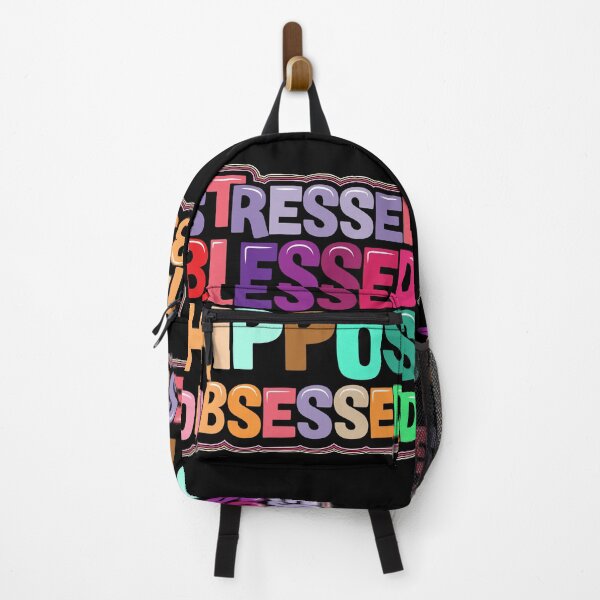 Item preview, stressed blessed hippos obsessed funny hippopotamus quotes designed and sold by Pikkalo.