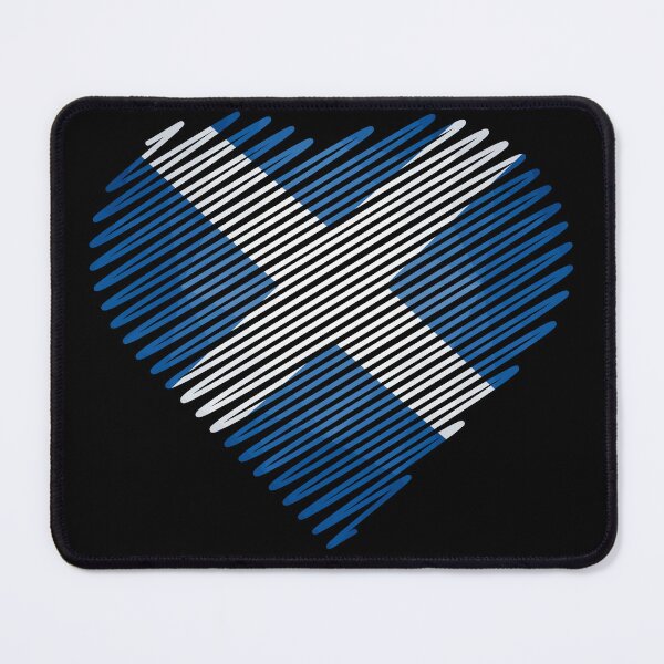 Item preview, Scottish Saltire Heart Scribble Art Scotland Flag Graphic designed and sold by Loom on the Loch.