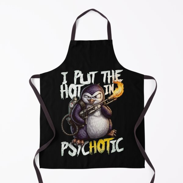 Item preview, Badass Penguin Flamethrower - I Put the Hot in Psychotic designed and sold by MOFAPPAREL.