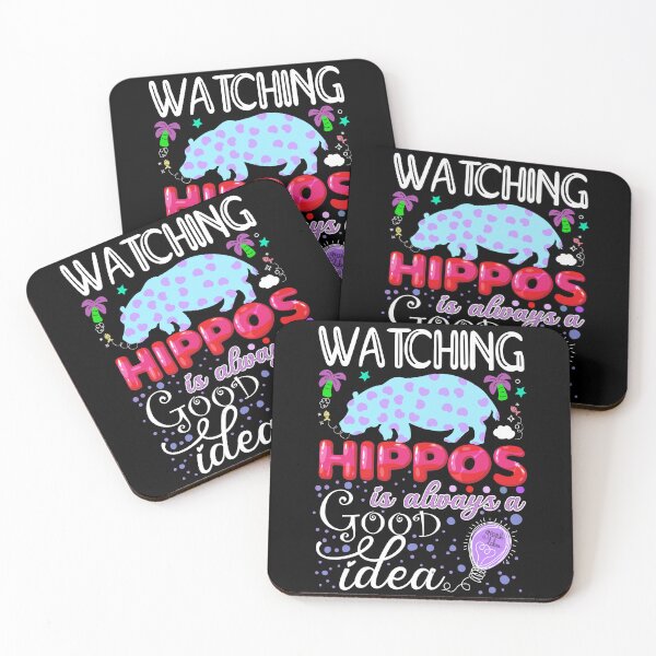 Item preview, watching hippos is always a good idea funny hippopotamus quotes designed and sold by Pikkalo.