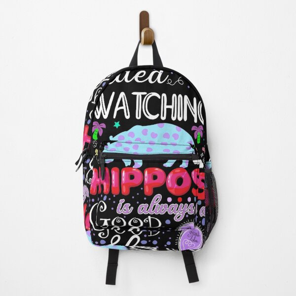 Item preview, watching hippos is always a good idea funny hippopotamus quotes designed and sold by Pikkalo.