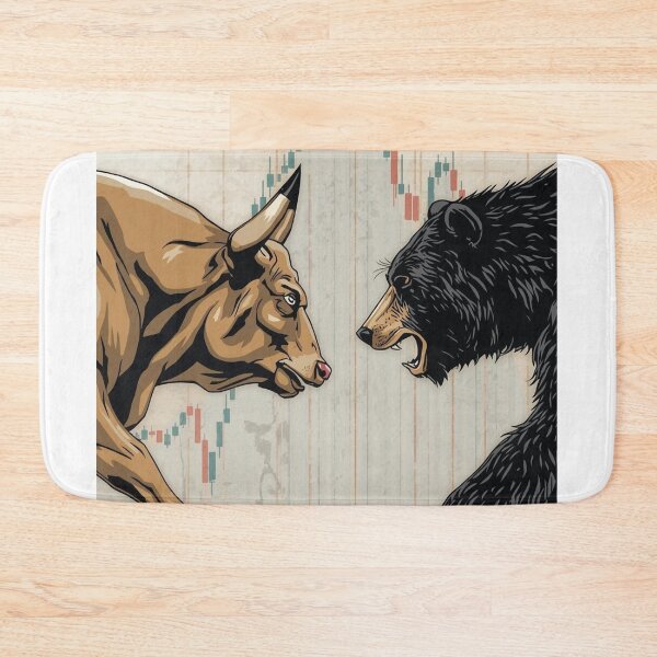 Item preview, Bull vs Bear Market Battle – Stock Market Candlestick Trading Art designed and sold by VolatilityEdge.