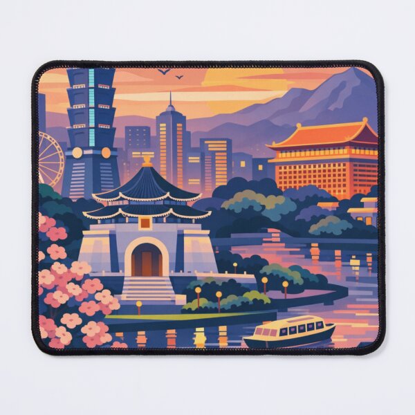 Item preview, Taipei - Postcard Illustration designed and sold by MatthewHeights.