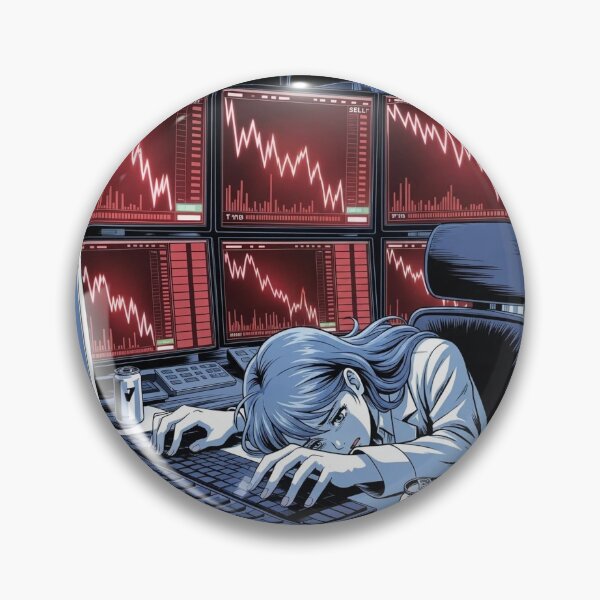 Item preview, Anime Trader Red Market Meltdown – Day Trading Loss Meme designed and sold by VolatilityEdge.