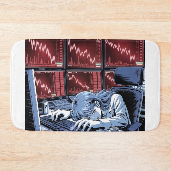 Item preview, Anime Trader Red Market Meltdown – Day Trading Loss Meme designed and sold by VolatilityEdge.