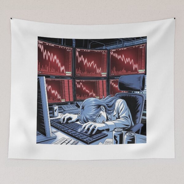Item preview, Anime Trader Red Market Meltdown – Day Trading Loss Meme designed and sold by VolatilityEdge.