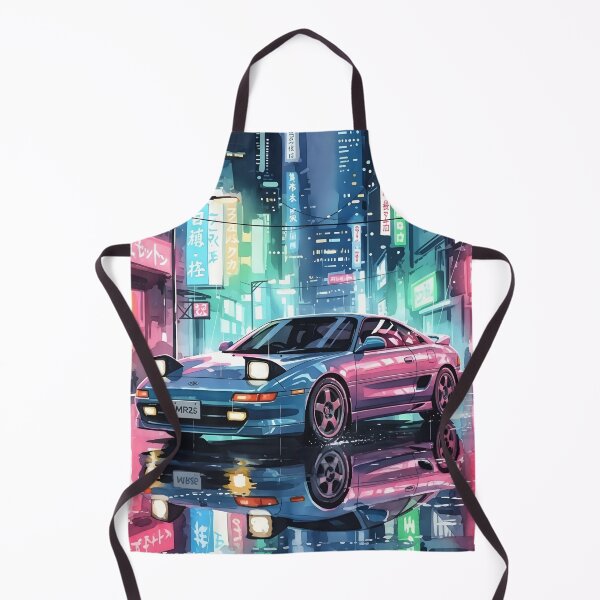 Item preview, Cyberpunk Toyota MR2 JDM Neon Night Retro Japanese Street Car Illustration designed and sold by Motorline44.