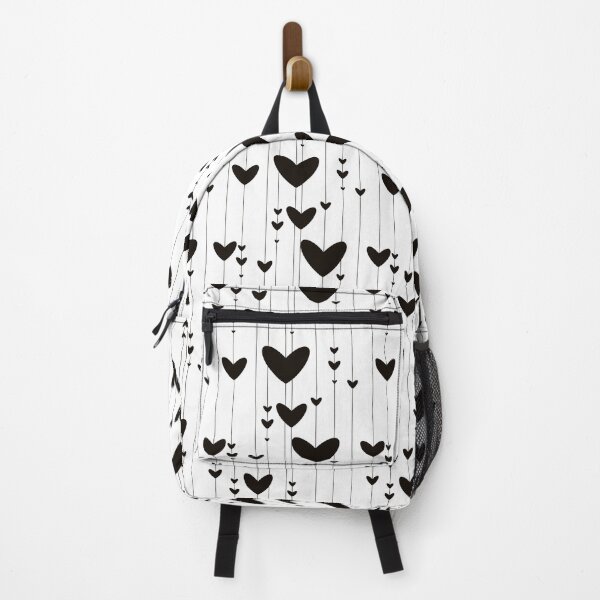 Item preview, Minimalist Black Hanging Hearts Pattern - Romantic Dangling Hearts Illustration designed and sold by TheArtOfTreble.