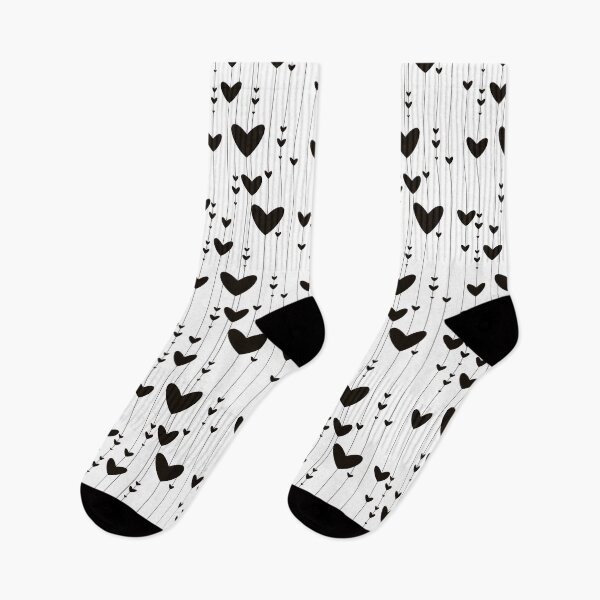 Item preview, Minimalist Black Hanging Hearts Pattern - Romantic Dangling Hearts Illustration designed and sold by TheArtOfTreble.