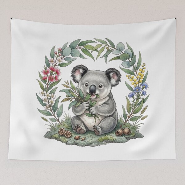 Item preview, Australian Tenderness: Baby Koala and its Bouquet of Fresh Eucalyptus designed and sold by CHRIST5000.