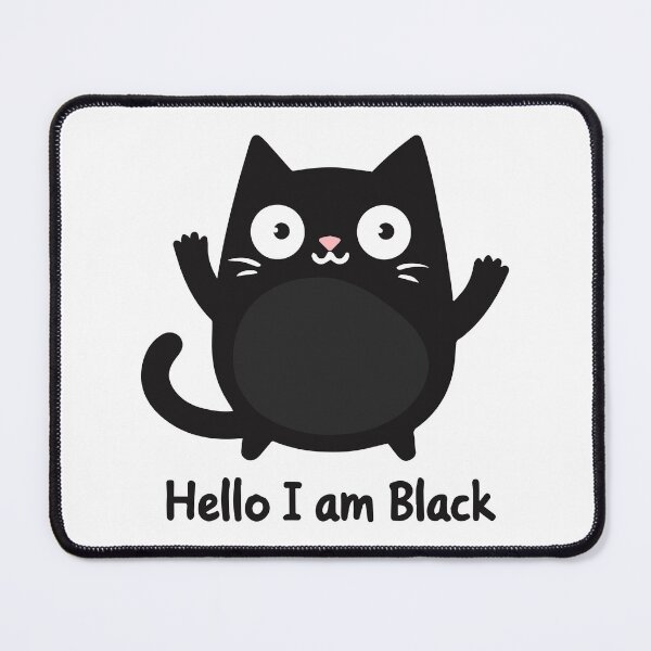 Item preview, Cute Black Cat Quote “Hello I Am Black” Minimal Cartoon designed and sold by Black Cat Merch Company.