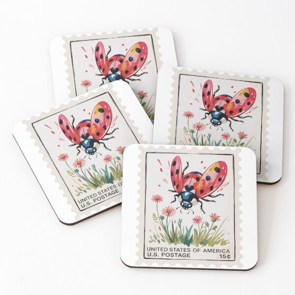 Item preview, Ladybug Stamp - Flying Ladybug Vintage designed and sold by JessArty ⭐⭐⭐⭐⭐.