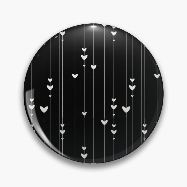 Item preview, Dark Minimalist Hanging Hearts Pattern - White Dangling Hearts on Black Illustration designed and sold by TheArtOfTreble.