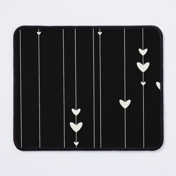 Item preview, Dark Minimalist Hanging Hearts Pattern - White Dangling Hearts on Black Illustration designed and sold by TheArtOfTreble.
