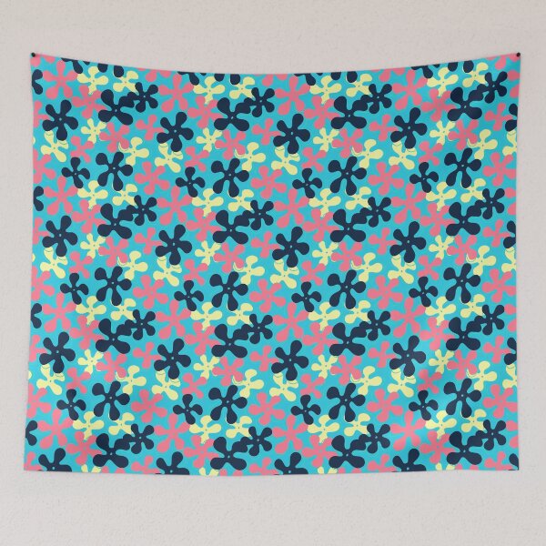 Item preview, Retro Beach Vibes Pattern in Blue, Pink and Yellow designed and sold by Free-Spirit-Meg.