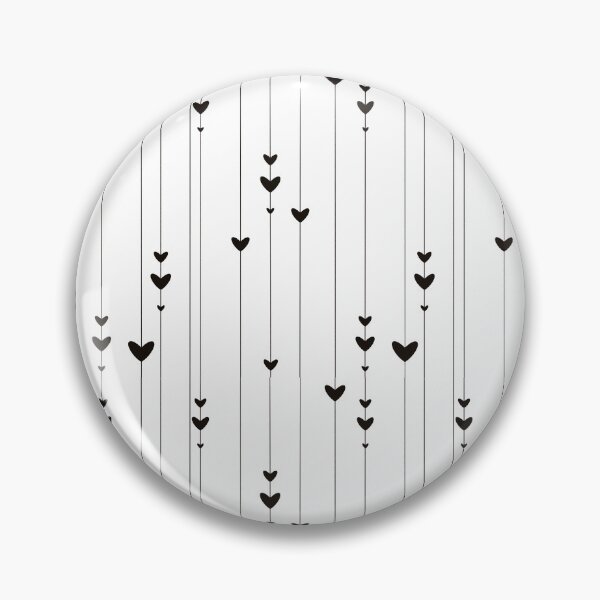 Item preview, "Minimalist Dangling Hearts Pattern - Black Hanging Hearts on White Illustration designed and sold by TheArtOfTreble.