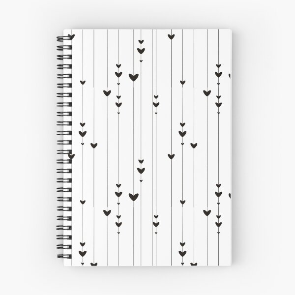 Item preview, "Minimalist Dangling Hearts Pattern - Black Hanging Hearts on White Illustration designed and sold by TheArtOfTreble.