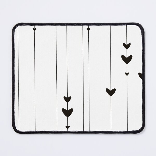 Item preview, "Minimalist Dangling Hearts Pattern - Black Hanging Hearts on White Illustration designed and sold by TheArtOfTreble.
