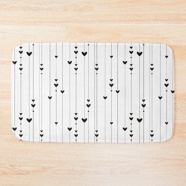 Item preview, "Minimalist Dangling Hearts Pattern - Black Hanging Hearts on White Illustration designed and sold by TheArtOfTreble.