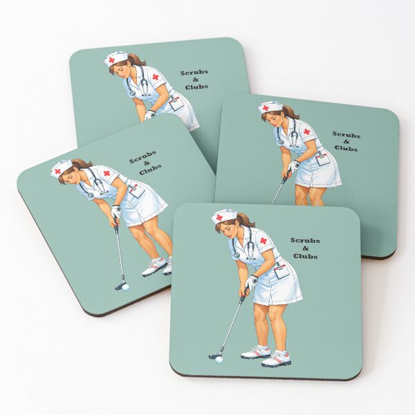 Item preview, Registered Nurse in Uniform Putting the Golf Ball for Therapy URM designed and sold by urmaddad.