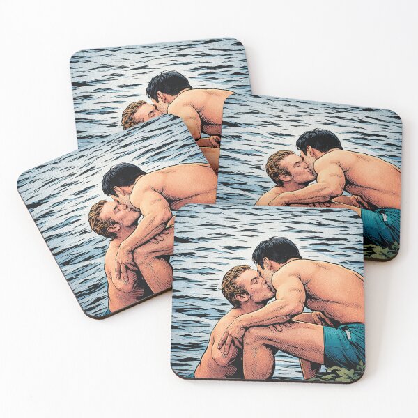 Item preview, Ilya and Shane share a cute kiss by the water, a heated rivalry (fan art) designed and sold by PopCultureAndStuff.