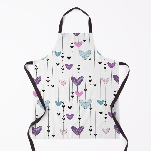 Item preview, "Pastel Hanging Hearts on Black - Colorful Dangling Hearts Pattern Illustration designed and sold by TheArtOfTreble.