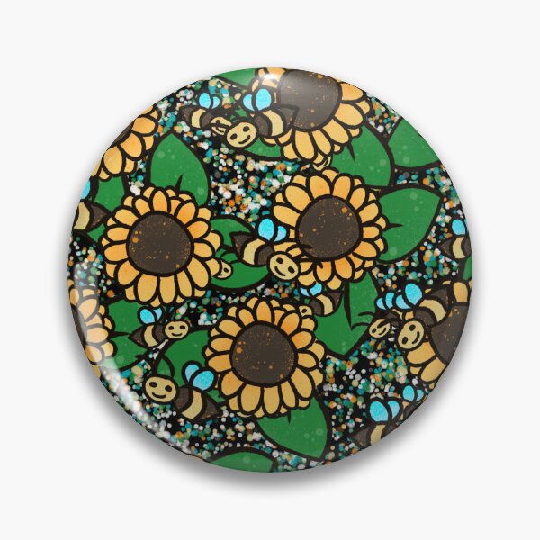 Item preview, Cute Bumblebee Sunflower Pattern - Kawaii Bee & Sunflower Seamless Illustration designed and sold by TheArtOfTreble.