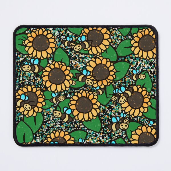 Item preview, Cute Bumblebee Sunflower Pattern - Kawaii Bee & Sunflower Seamless Illustration designed and sold by TheArtOfTreble.