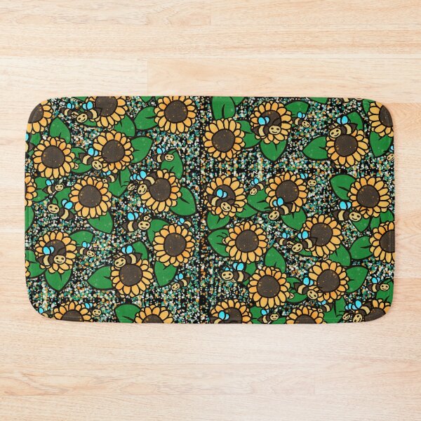 Item preview, Cute Bumblebee Sunflower Pattern - Kawaii Bee & Sunflower Seamless Illustration designed and sold by TheArtOfTreble.