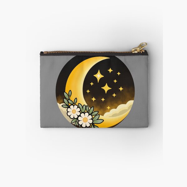 Item preview, Golden Crescent Moon with Daisies – Celestial Boho Night Sky Design designed and sold by RitaRuni1992.