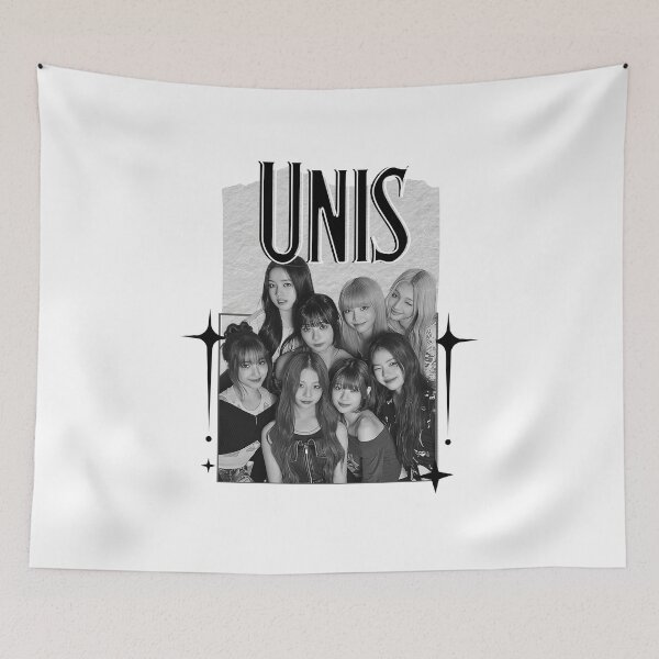 Item preview, Unis Black and White kpop girl group, korean pop idols, eight member girl group designed and sold by HELL0WBELLO.