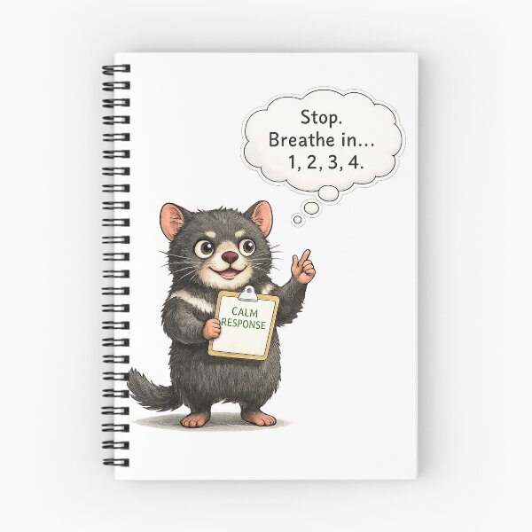 Item preview, Calm Response Tasmanian Devil Tee – Cute Funny Breathing Count Design designed and sold by FunscapeHQ.