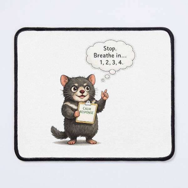 Item preview, Calm Response Tasmanian Devil Tee – Cute Funny Breathing Count Design designed and sold by FunscapeHQ.