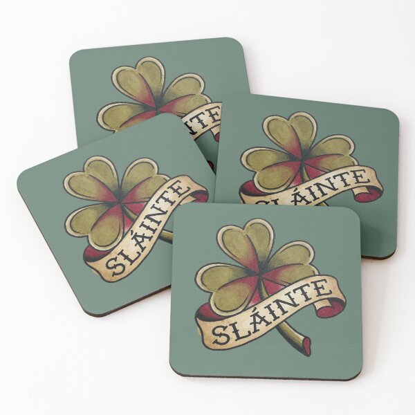 Item preview, Sláinte Traditional Tattoo Shamrock Vintage Irish Toast designed and sold by AOG-DESIGNS.