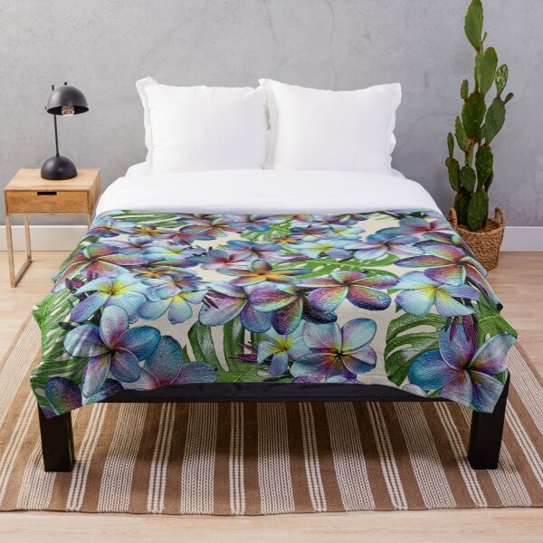 Artikelvorschau, Regenbogen-Plumeria mit geprägter Textur entworfen und verkauft von MoodyMuseArt.